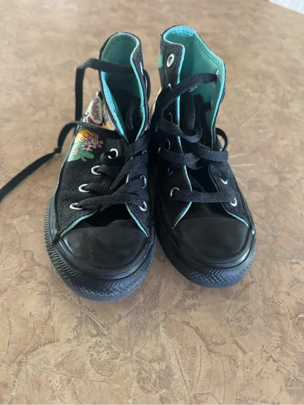 Converse Kids Black High-Top Sneakers with Multicolor Graphic